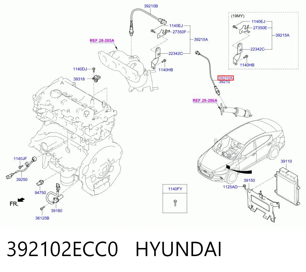 392102ECC0 Hyundai/Kia Лямбдазонд, датчик кисню до каталізатора