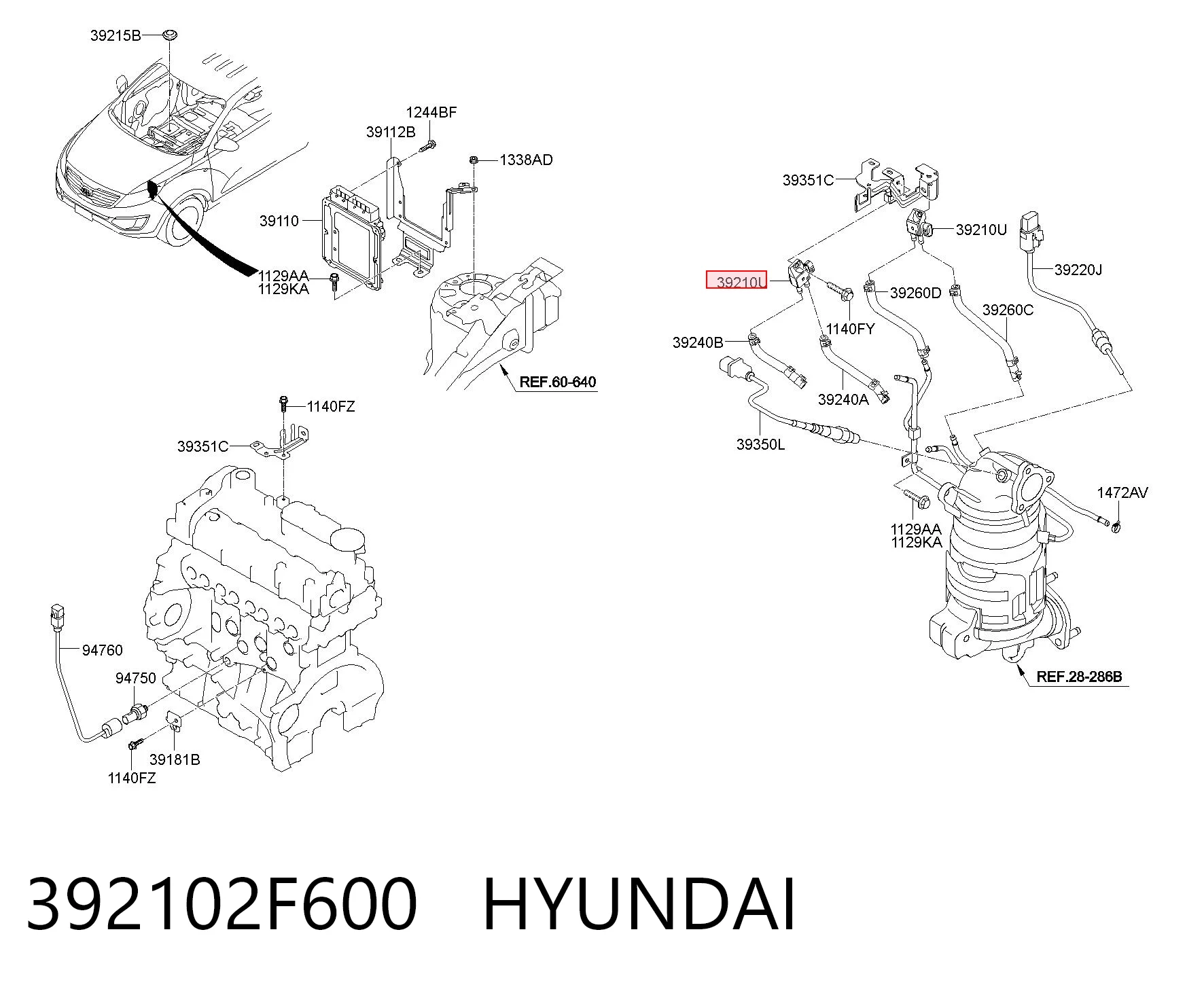 392102F600 Hyundai/Kia Датчик тиску вихлопних газів