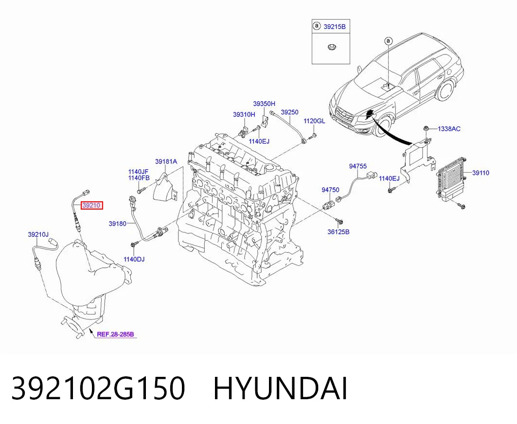 392102G150 Hyundai/Kia Лямбдазонд, датчик кисню до каталізатора