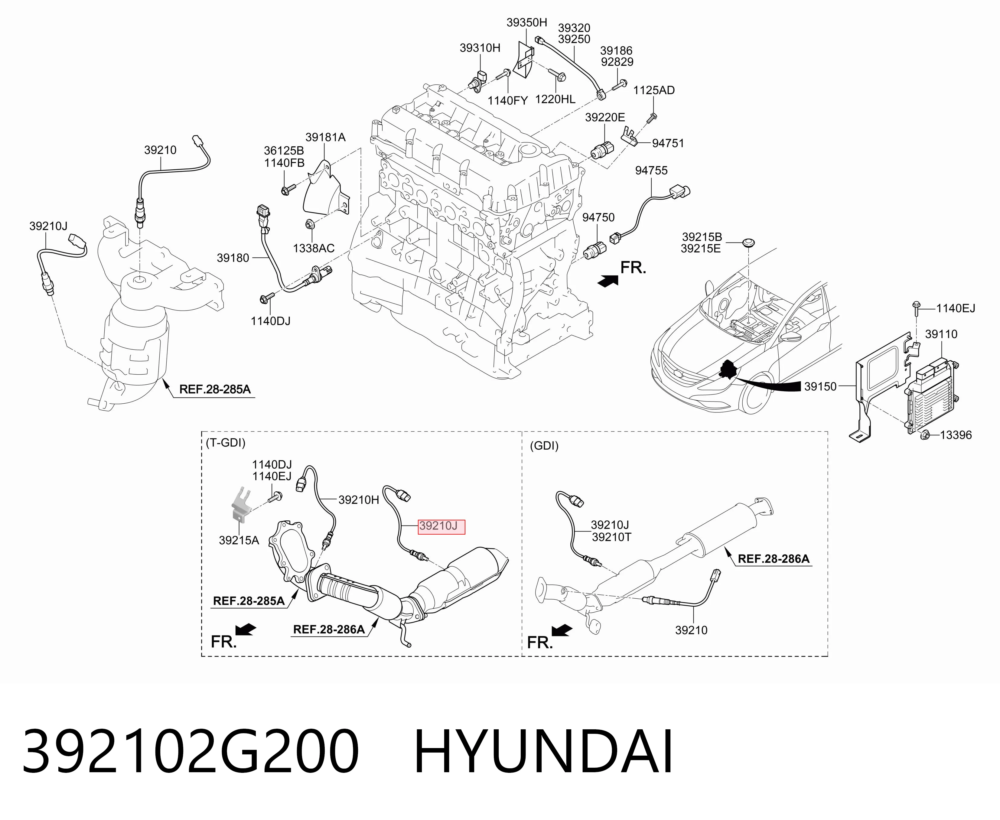 392102G200 Hyundai/Kia Лямбда зонд після каталізатора