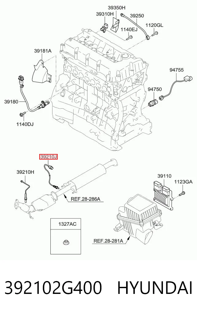 392102G400 Hyundai/Kia Лямбда зонд після каталізатора