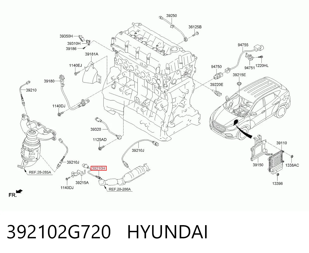 392102G720 Hyundai/Kia Датчик кисню