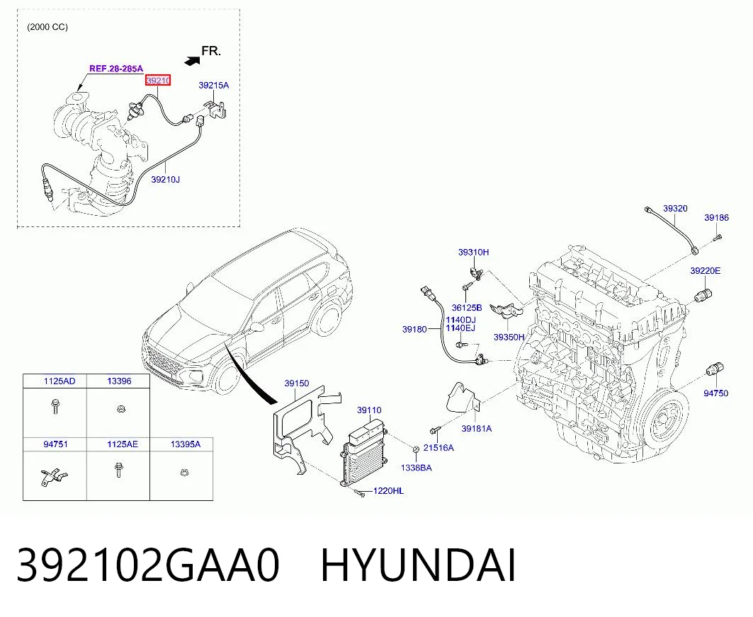 392102GAA0 Hyundai/Kia Лямбдазонд, датчик кисню до каталізатора