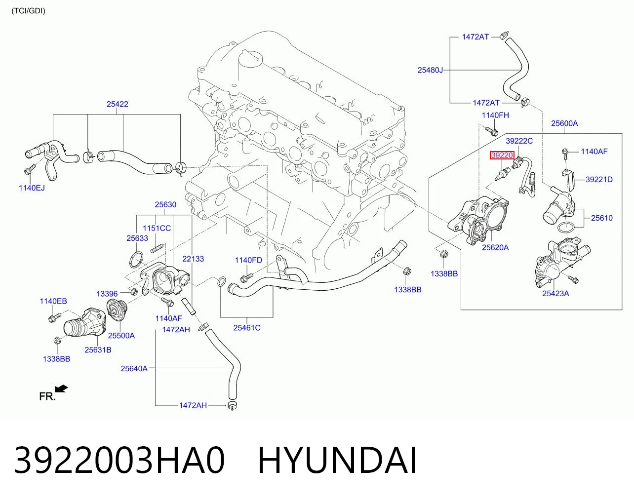 3922003HA0 Hyundai/Kia Покажчик температури охолоджуючої рідини