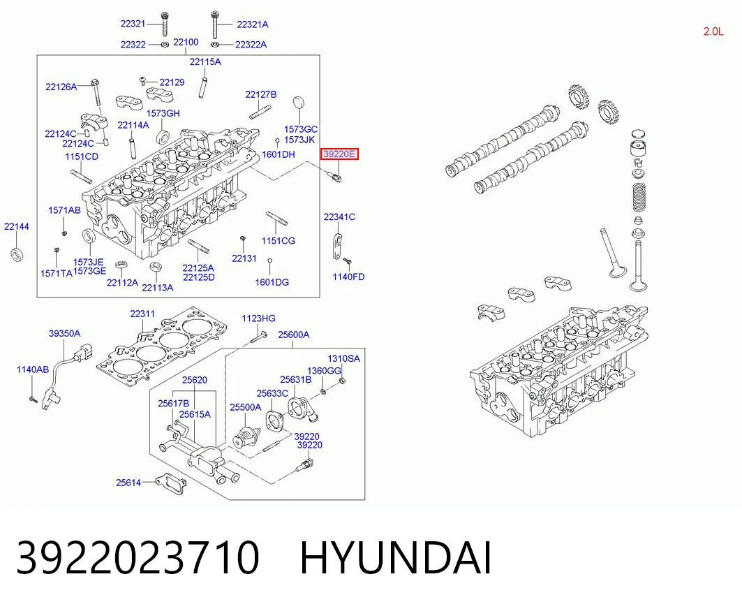 3922023710 Hyundai/Kia Датчик температури масла двигуна