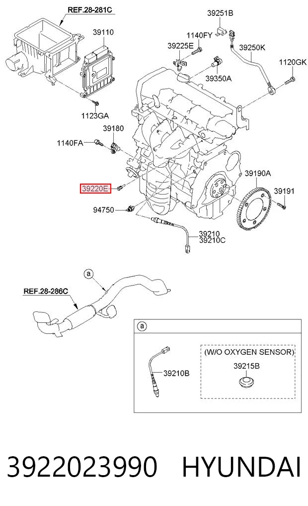 3922023990 Hyundai/Kia Датчик температури масла двигуна