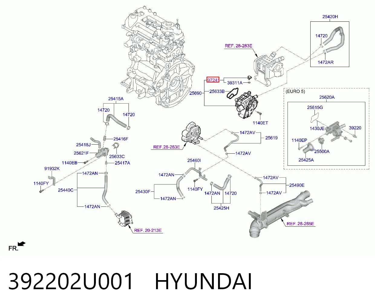 392202U001 Hyundai/Kia Покажчик температури охолоджуючої рідини