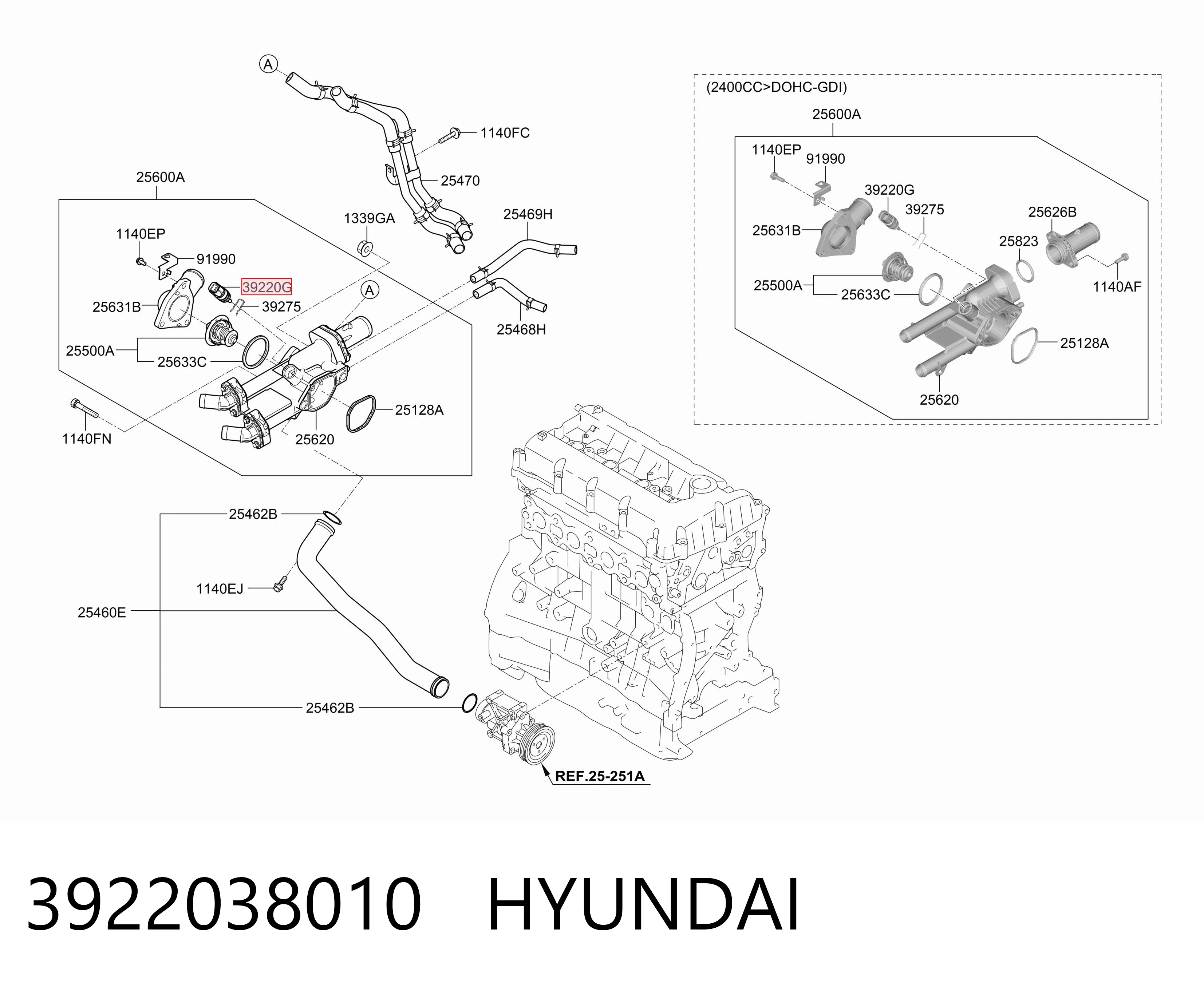 3922038010 Hyundai/Kia Покажчик температури охолоджуючої рідини