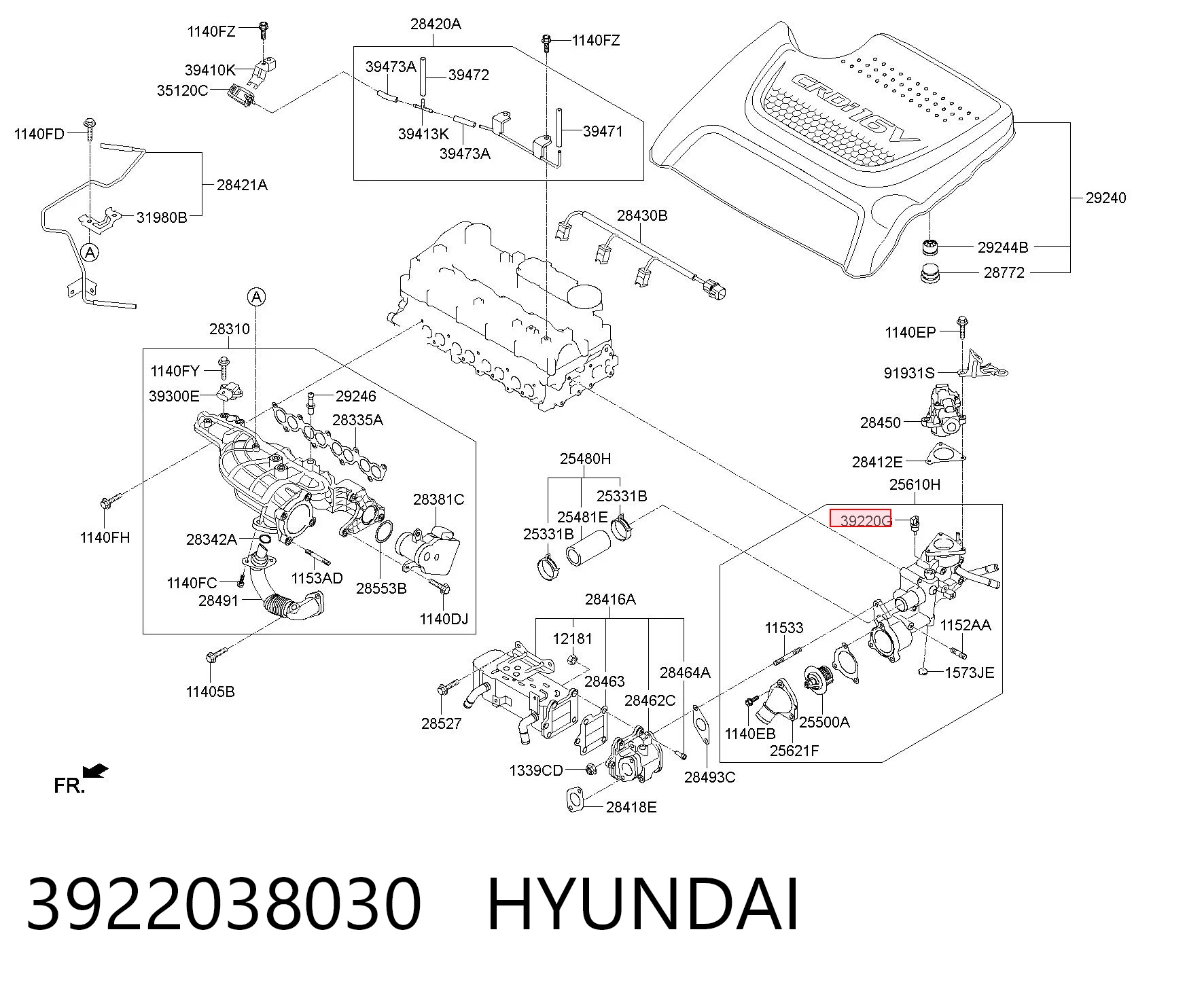 3922038030 Hyundai/Kia Покажчик температури охолоджуючої рідини