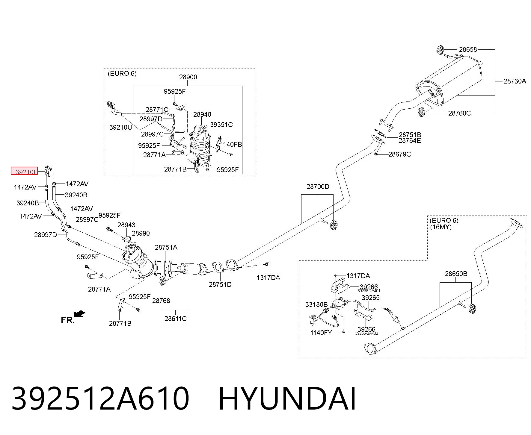 392512A610 Hyundai/Kia Датчик тиску вихлопних газів