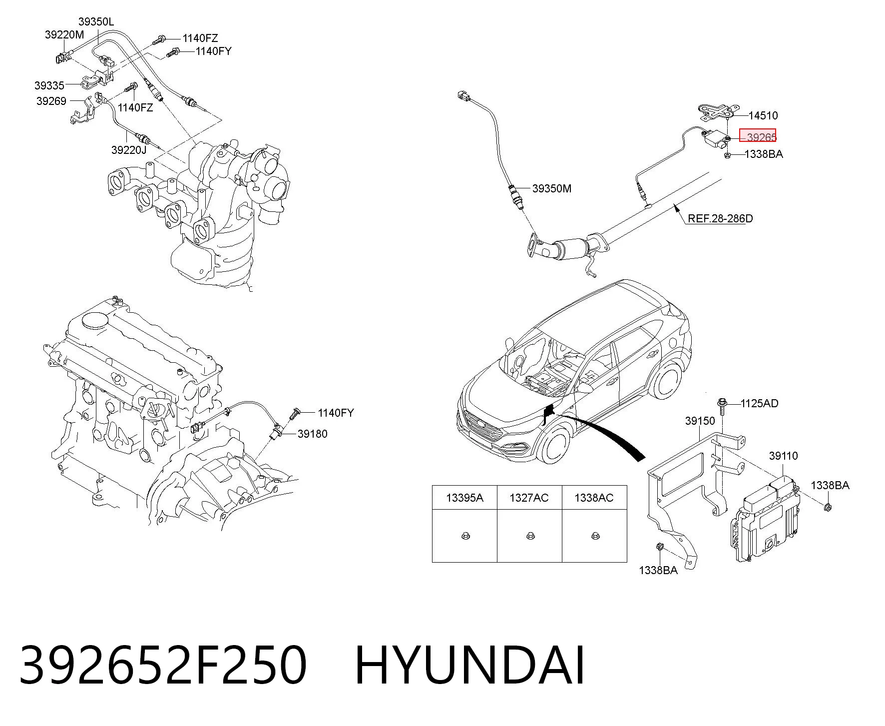 392652F250 Hyundai/Kia Датчик оксидів азоту NOX