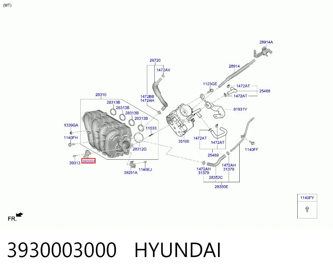 3930003000 Hyundai/Kia Датчик наддува