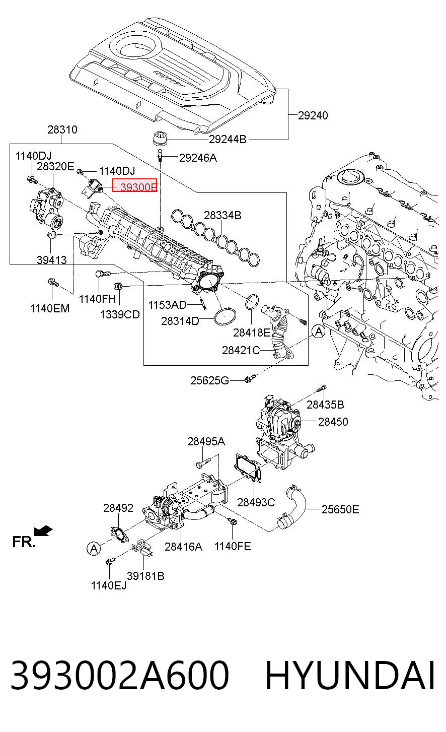 393002A600 Hyundai/Kia Датчик наддува
