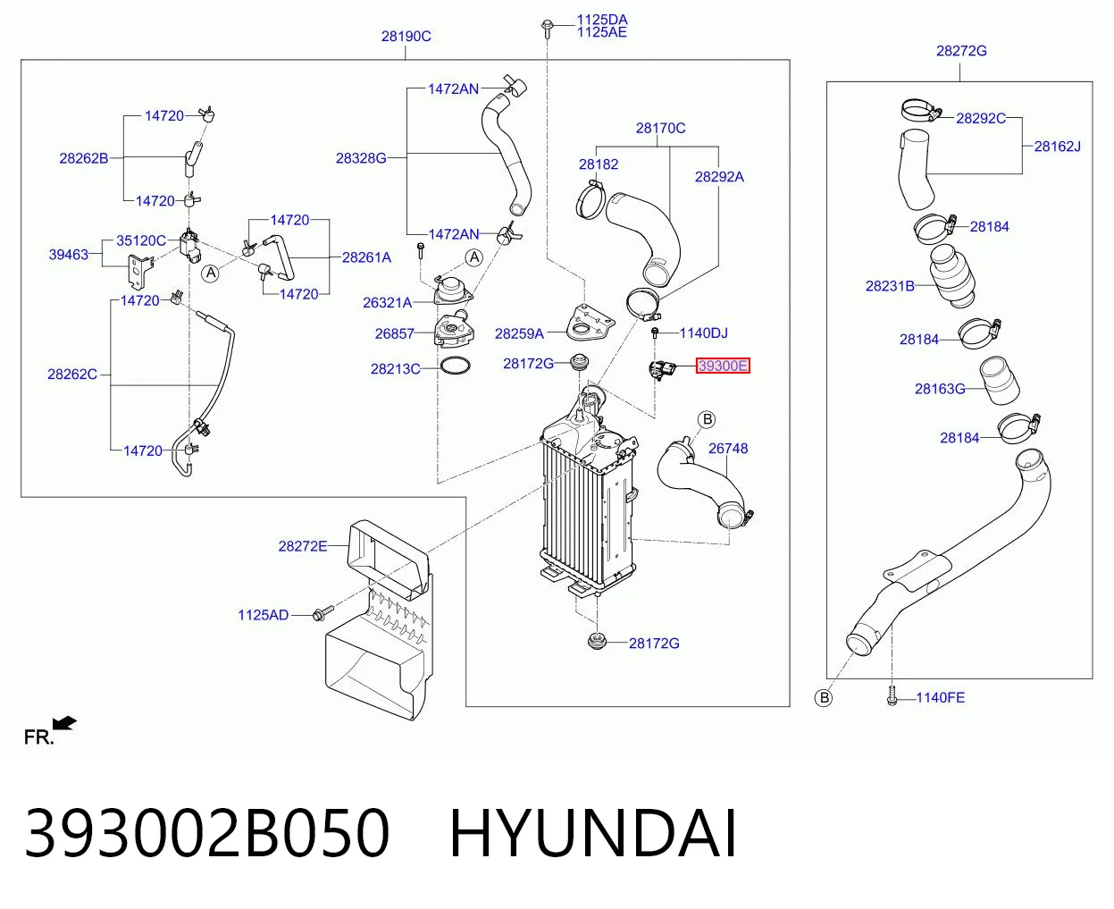 393002B050 Hyundai/Kia Датчик наддува