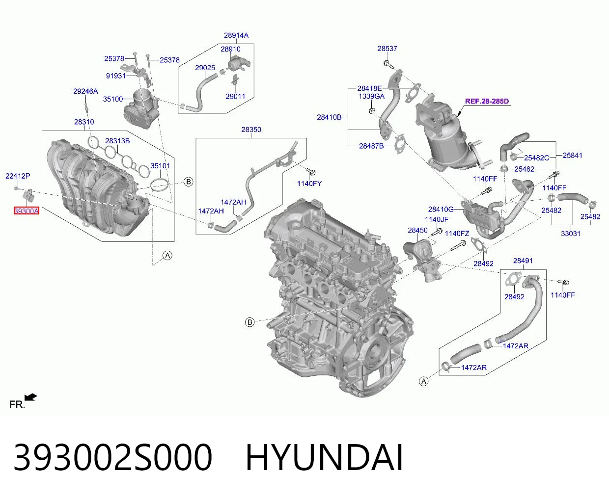 393002S000 Hyundai/Kia Датчик наддува