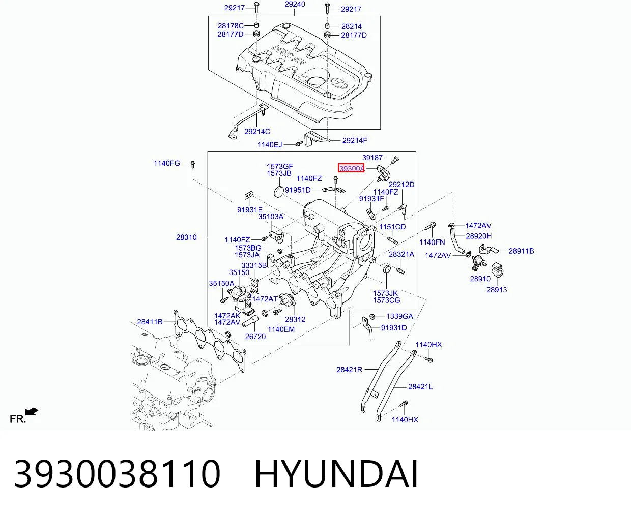 3930038110 Hyundai/Kia Датчик наддува