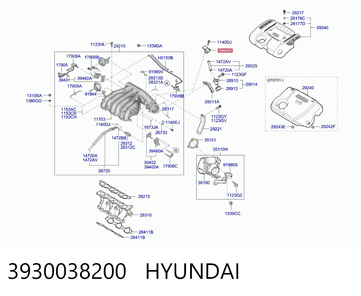 3930038200 Hyundai/Kia Датчик наддува