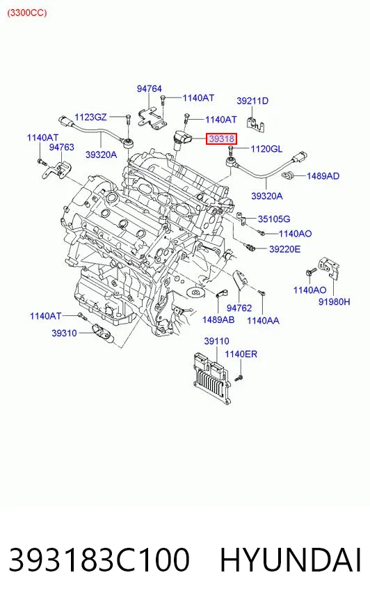 393183C100 Hyundai/Kia Датчик розподільного вала
