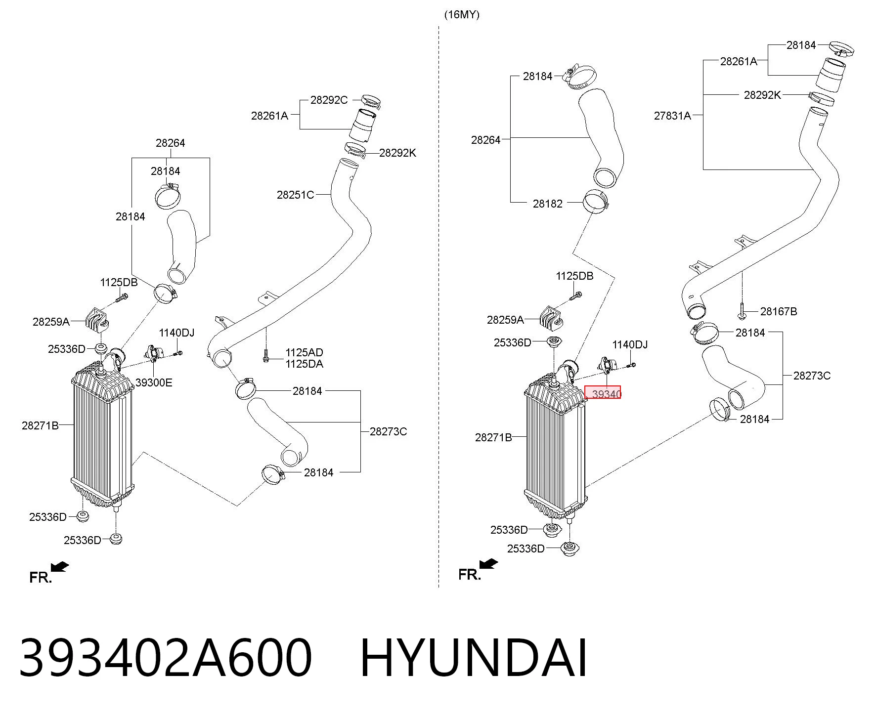 393402A600 Hyundai/Kia Датчик температури повітряної суміші