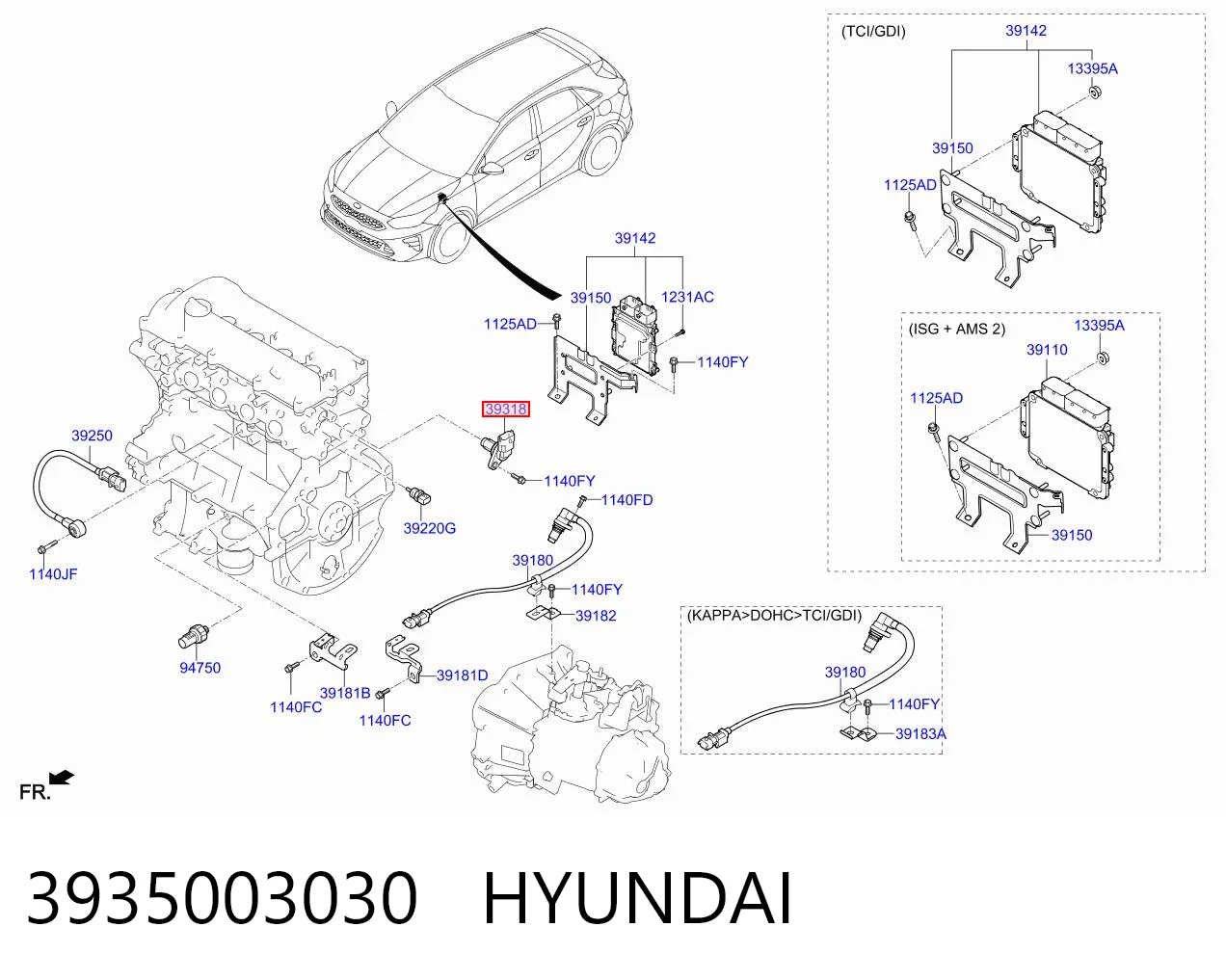 3935003030 Hyundai/Kia Датчик розподільного вала