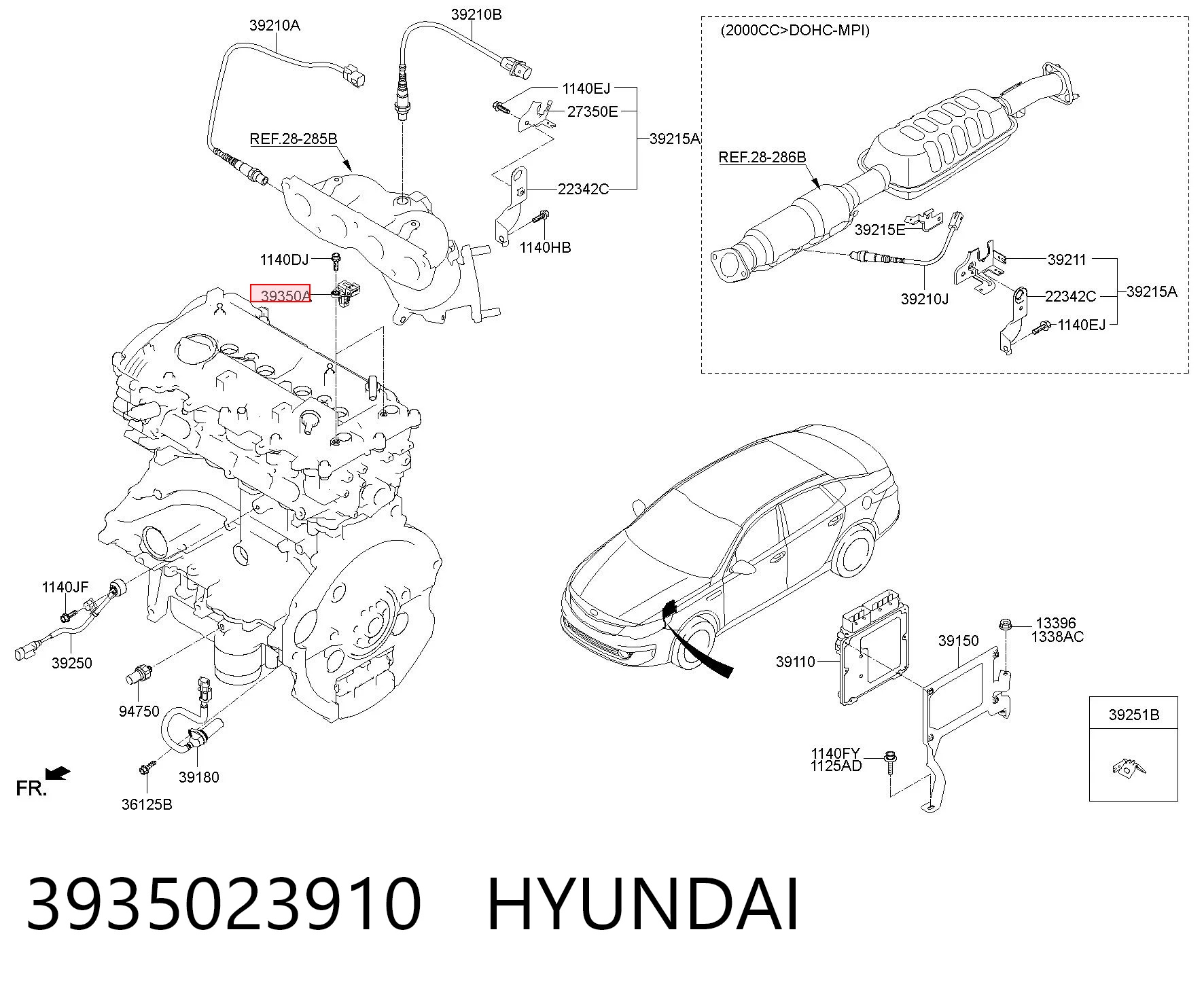 3935023910 Hyundai/Kia Датчик розподільного вала