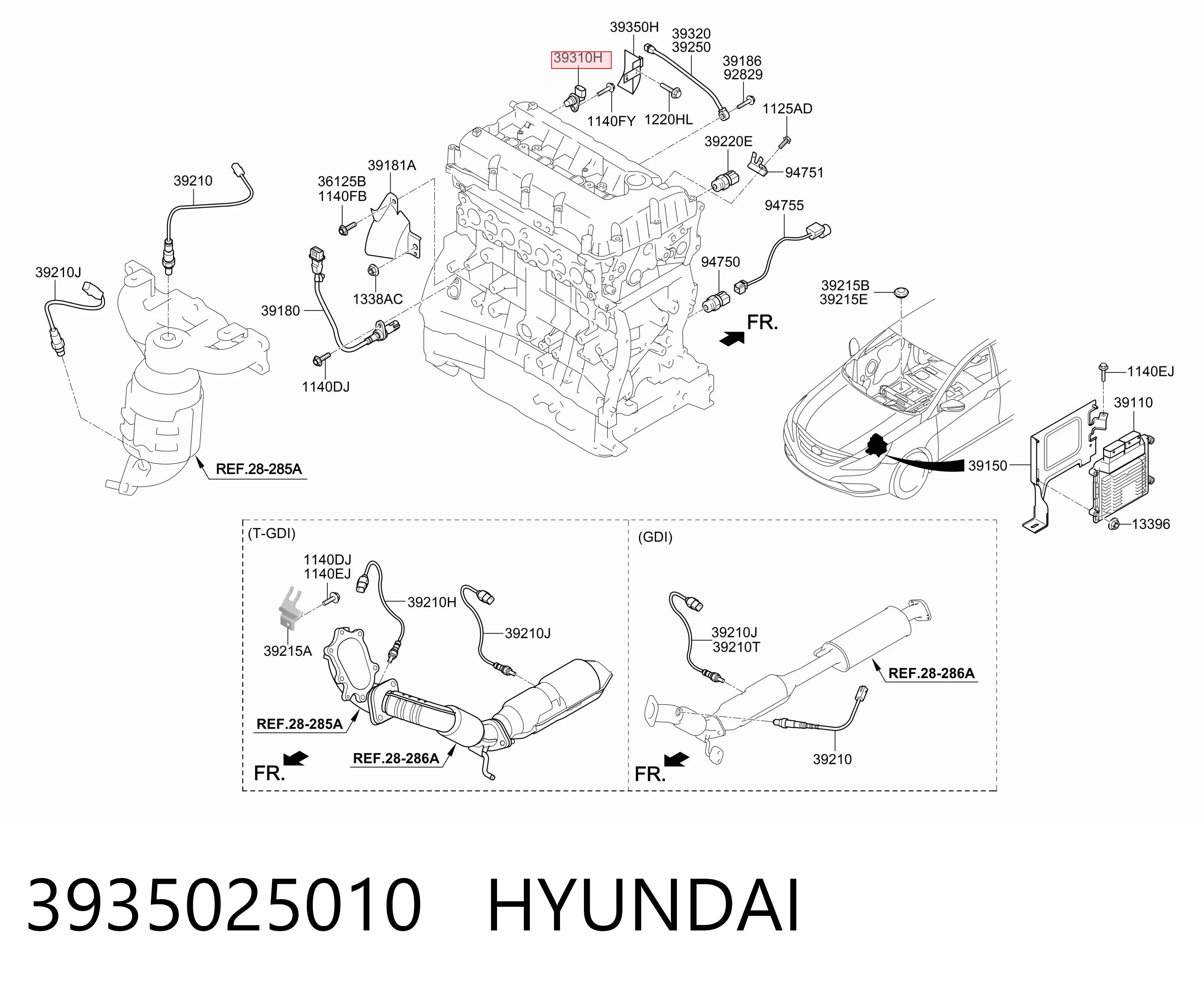 3935025010 Hyundai/Kia Датчик розподільного вала