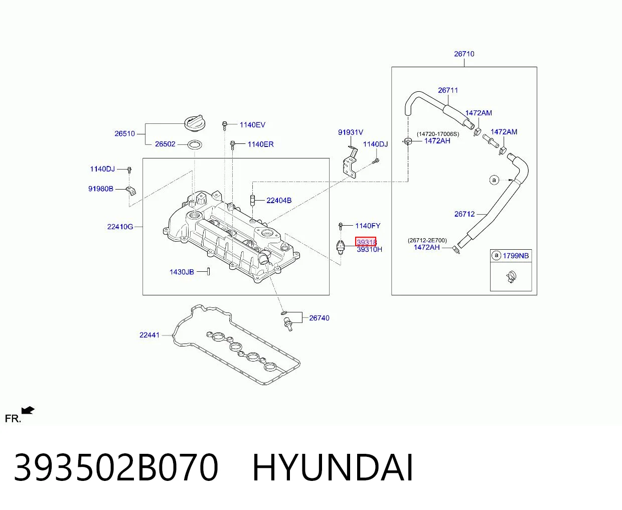 393502B070 Hyundai/Kia Датчик розподільного вала