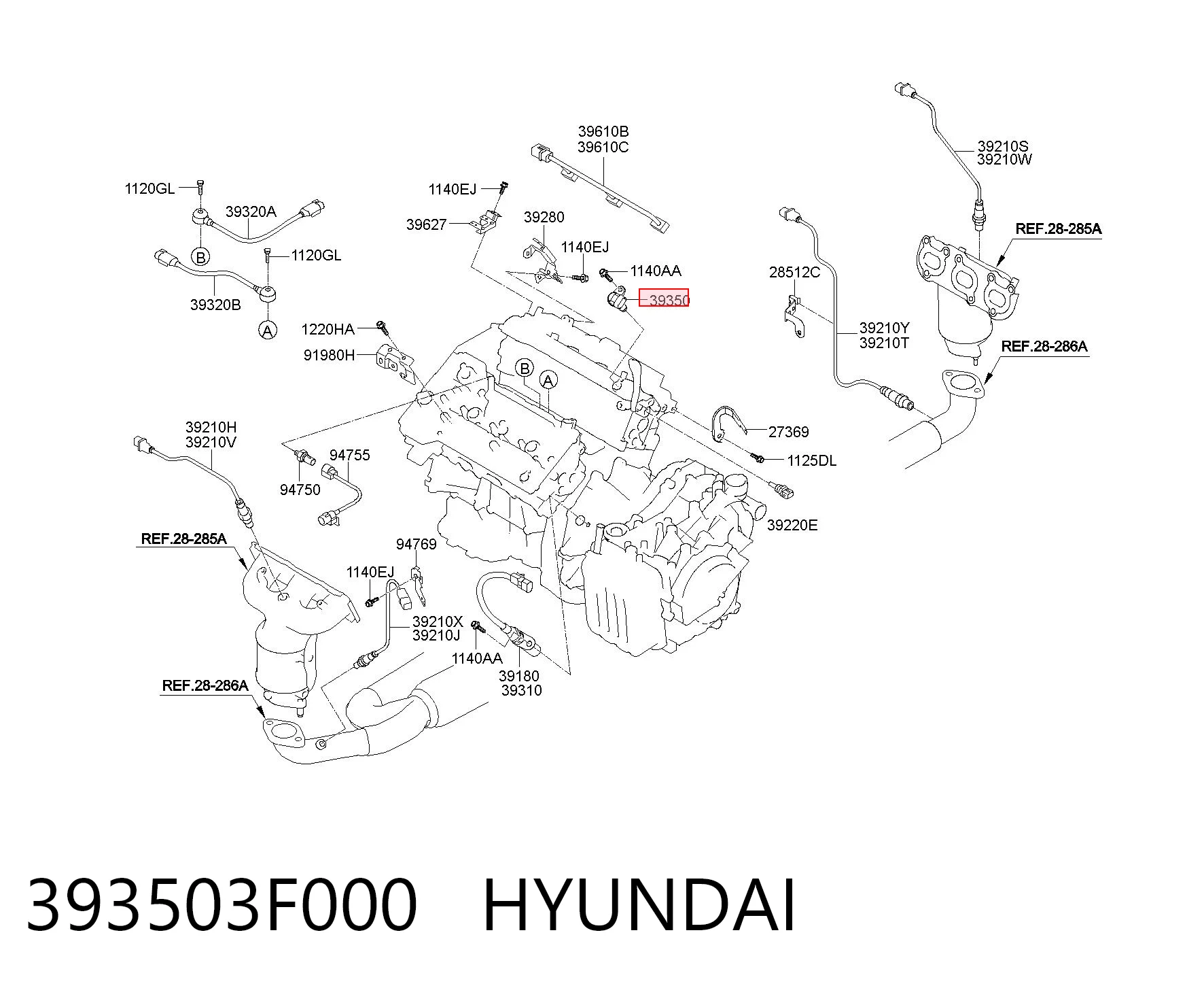393503F000 Hyundai/Kia Датчик розподільного вала