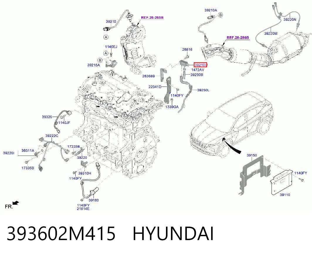 393602M415 Hyundai/Kia Датчик тиску вихлопних газів