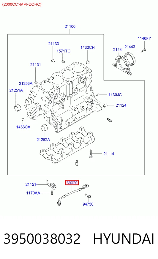 3950038032 Hyundai/Kia Датчик детонації