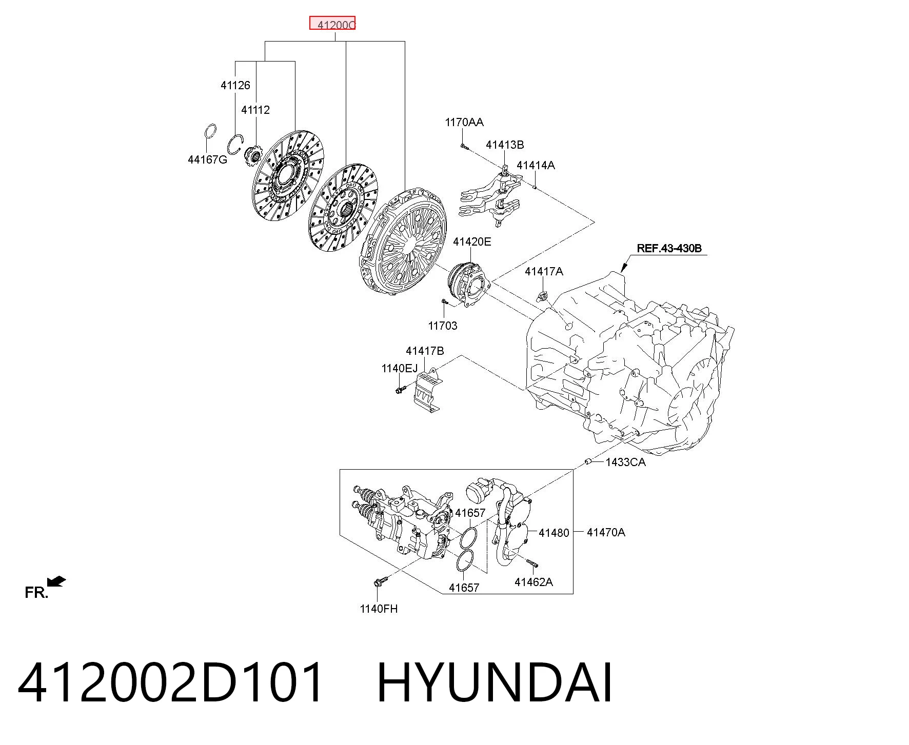 412002D101 Hyundai/Kia Зчеплення в зборі