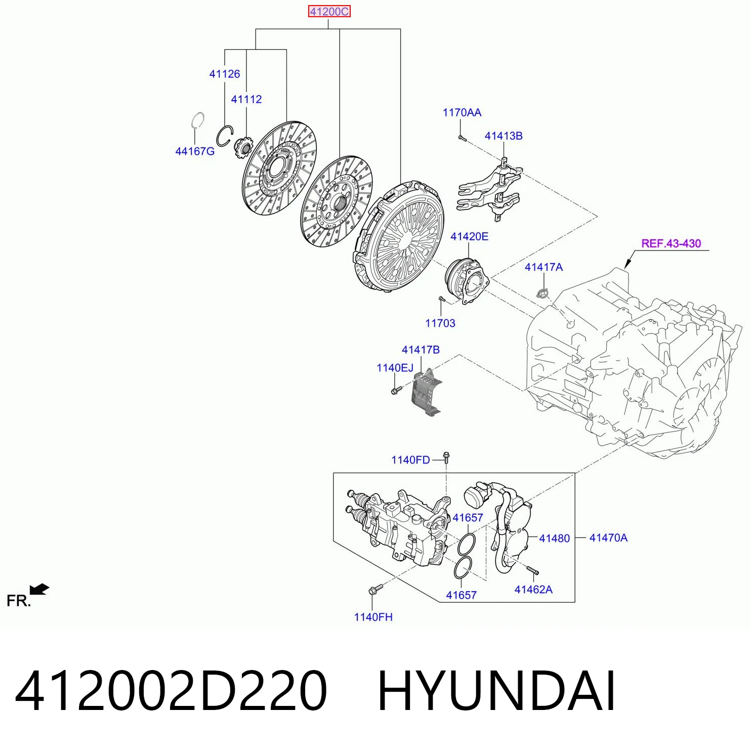 412002D220 Hyundai/Kia Зчеплення в зборі