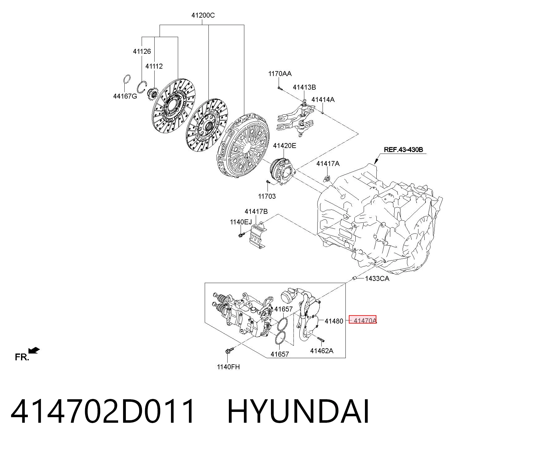 414702D011 Hyundai/Kia Привід зчеплення