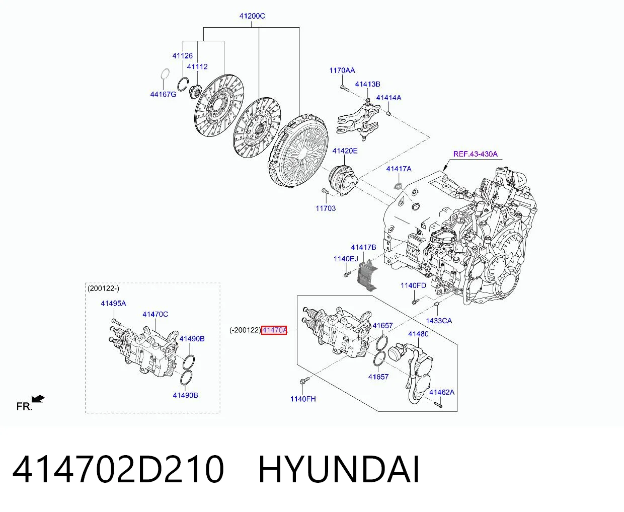 414702D210 Hyundai/Kia Привід зчеплення