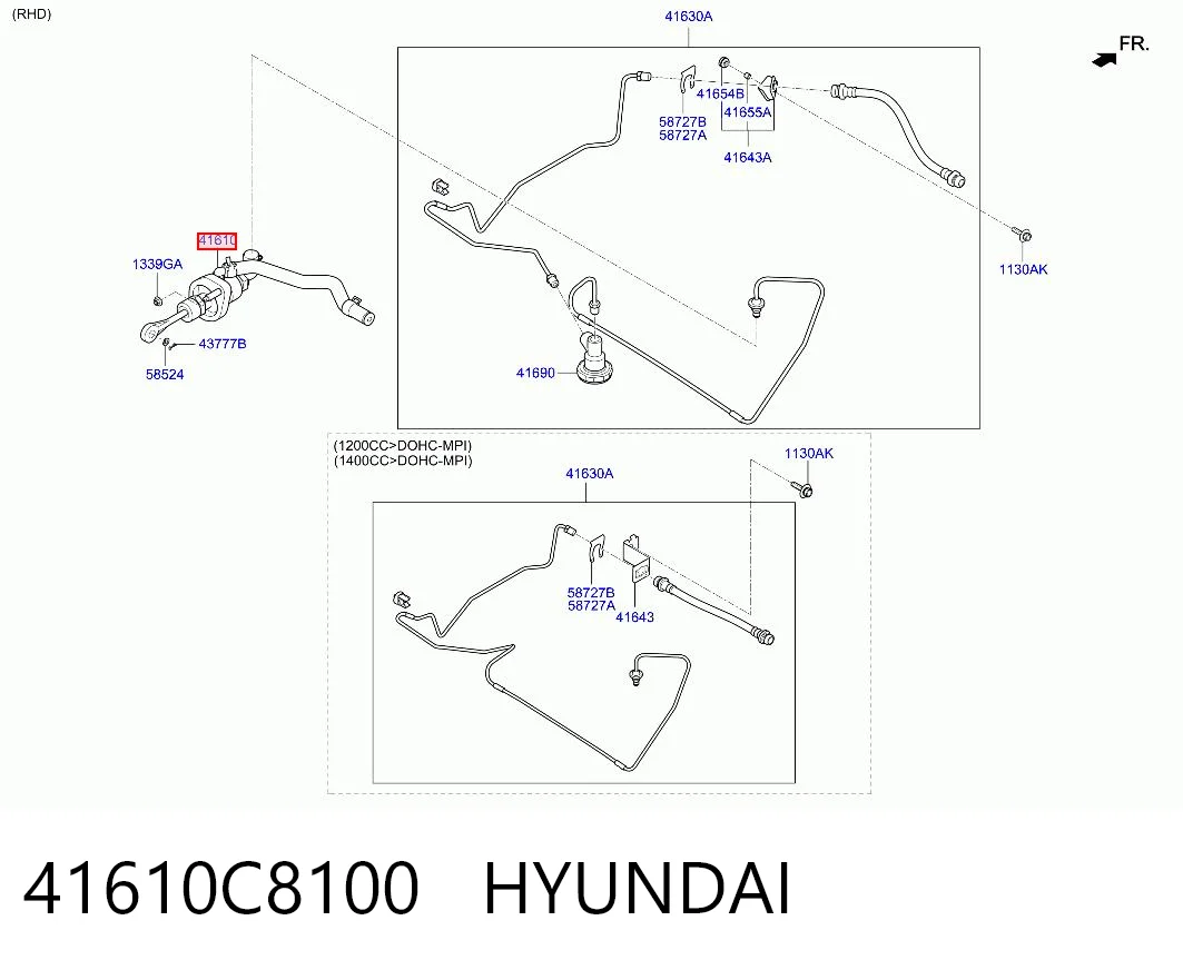 41610C8100 Hyundai/Kia Циліндр зчеплення, головний