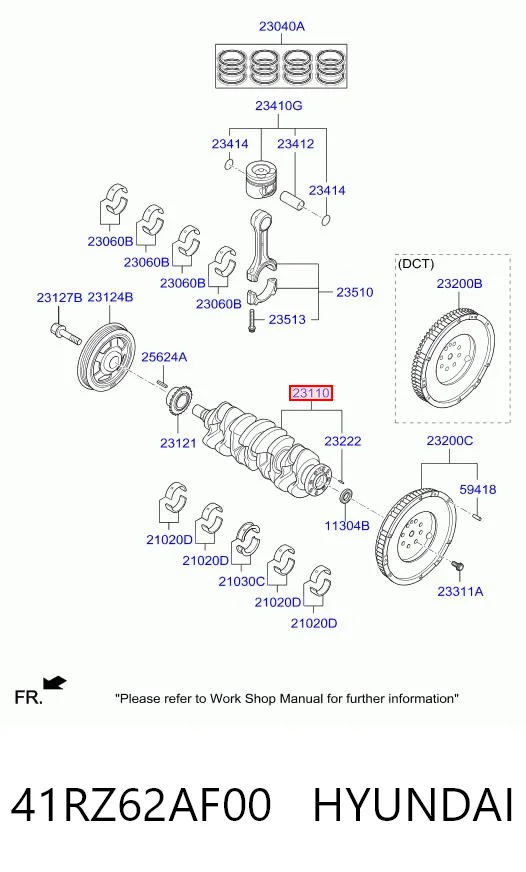 41RZ62AF00 Hyundai/Kia Колінвал двигуна