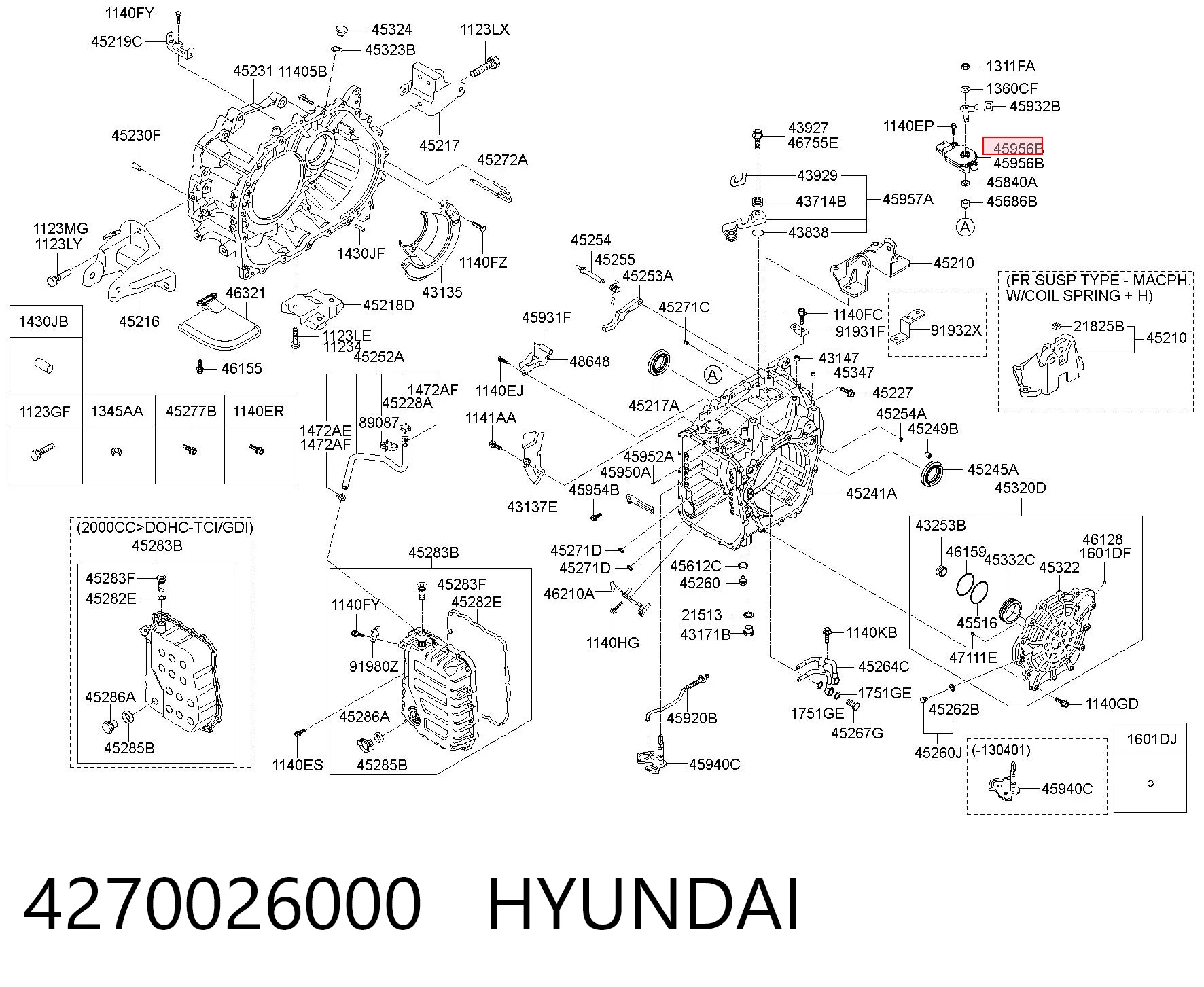 4270026000 Hyundai/Kia Датчик положення селектора АКПП