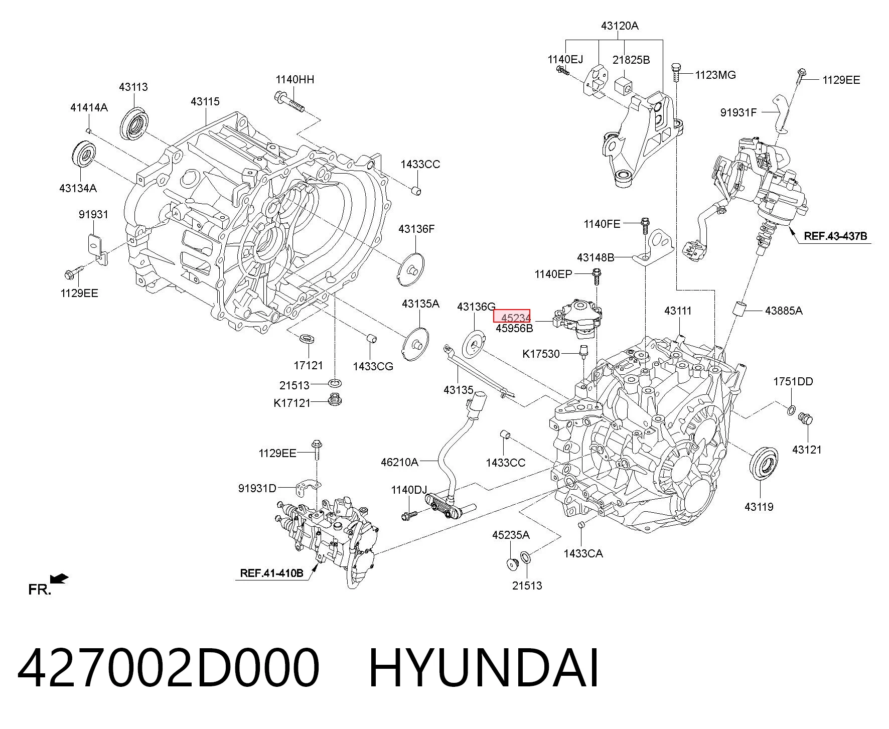 427002D000 Hyundai/Kia Датчик положення селектора АКПП