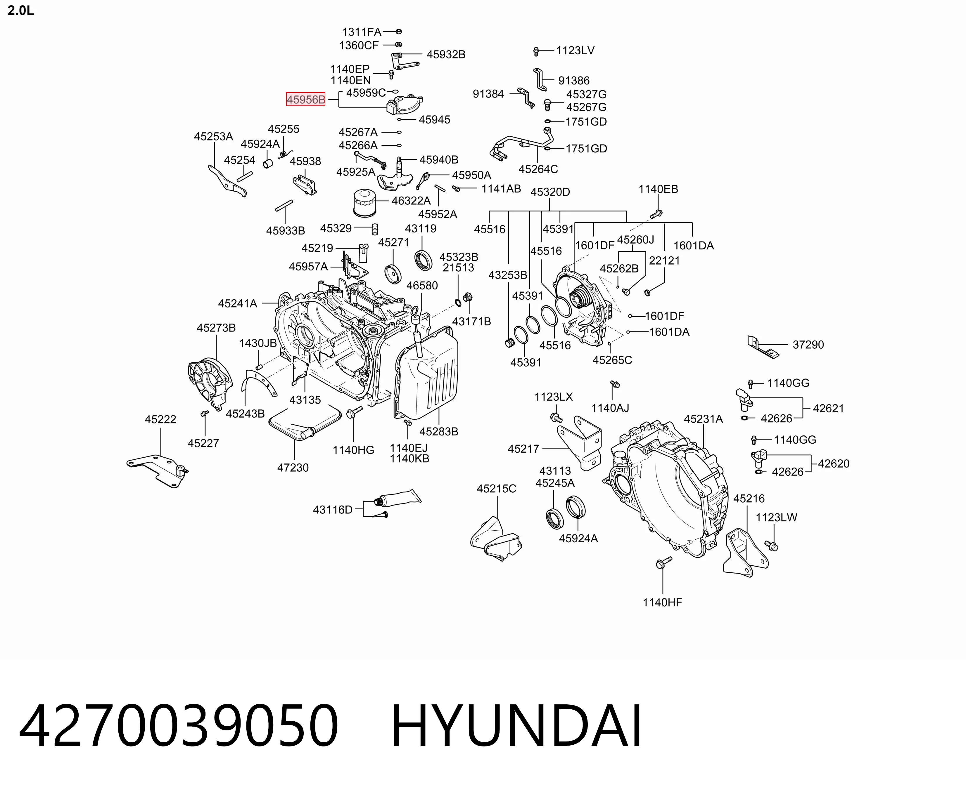 4270039050 Hyundai/Kia Датчик режимів роботи АКПП