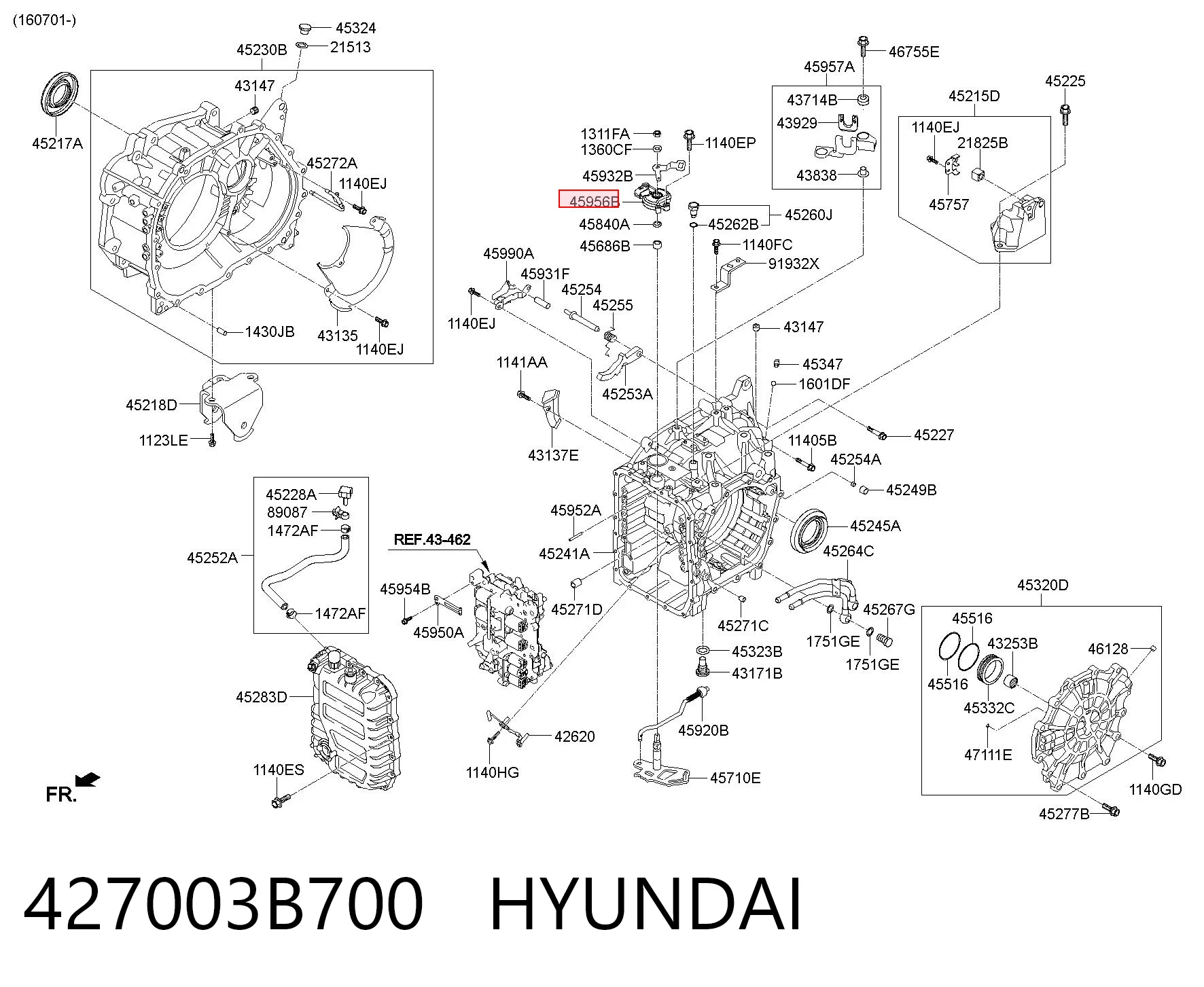 427003B700 Hyundai/Kia Датчик положення селектора АКПП