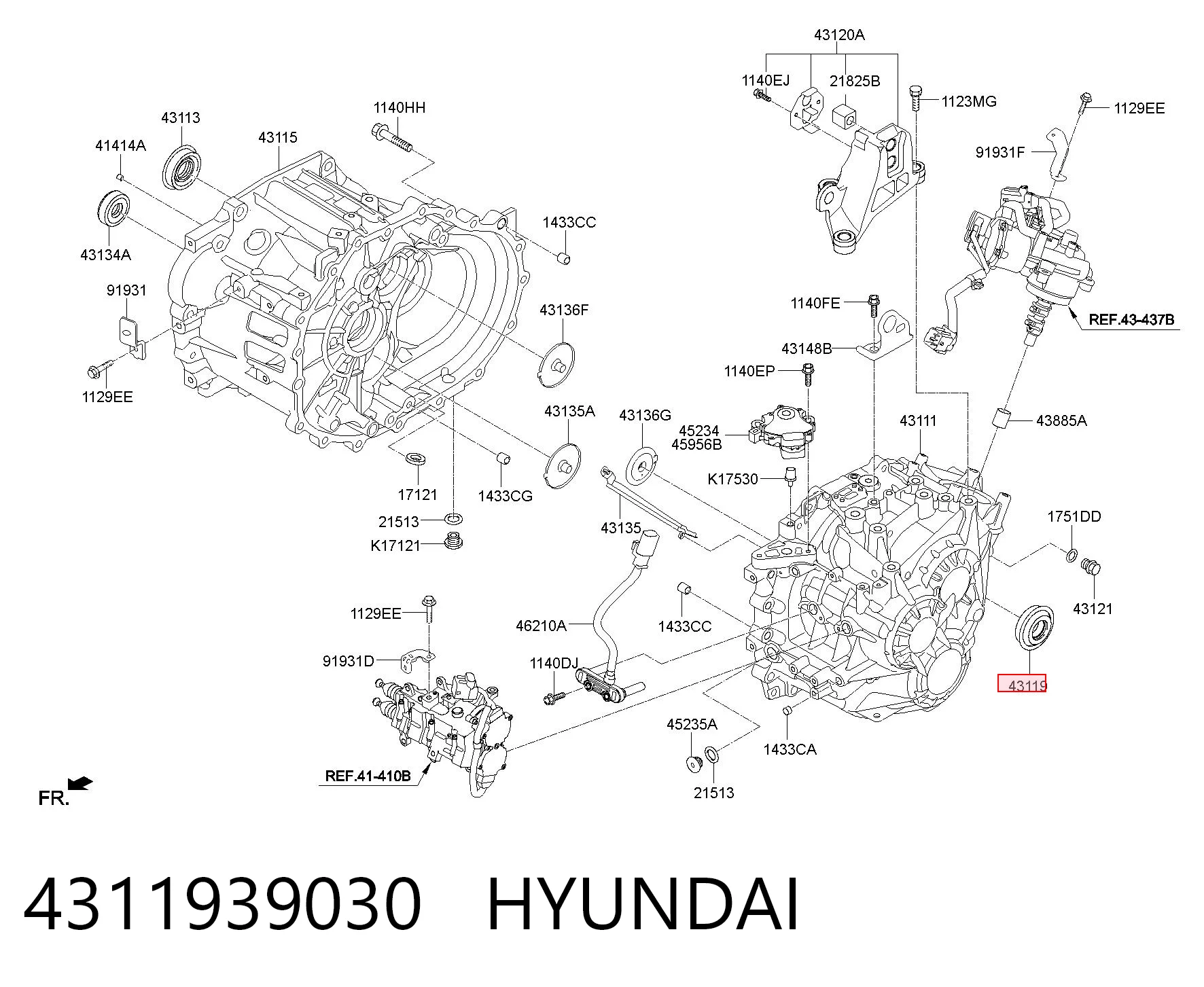 4311939030 Hyundai/Kia Сальник переднього моста