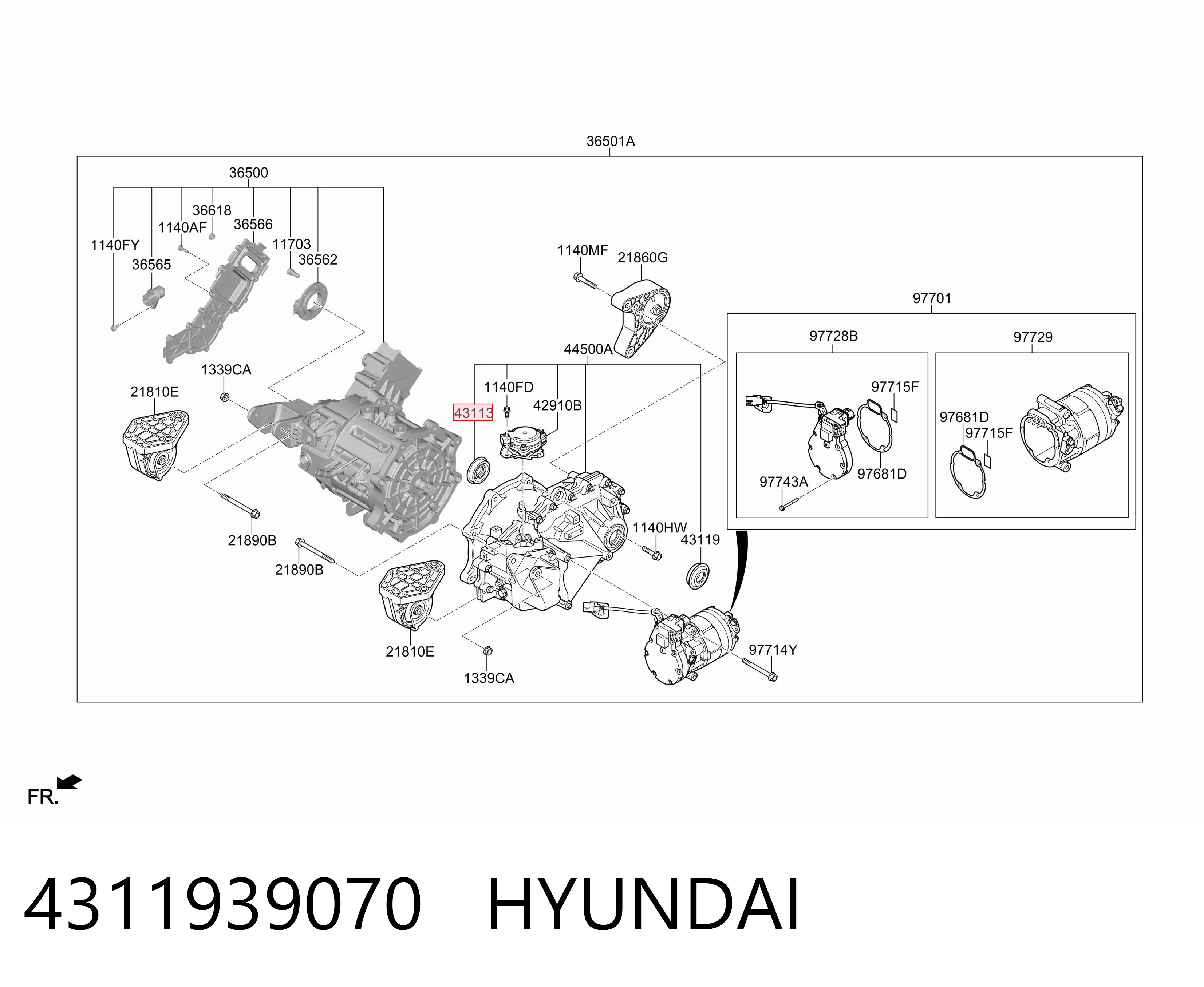 4311939070 Hyundai/Kia Сальник переднього моста