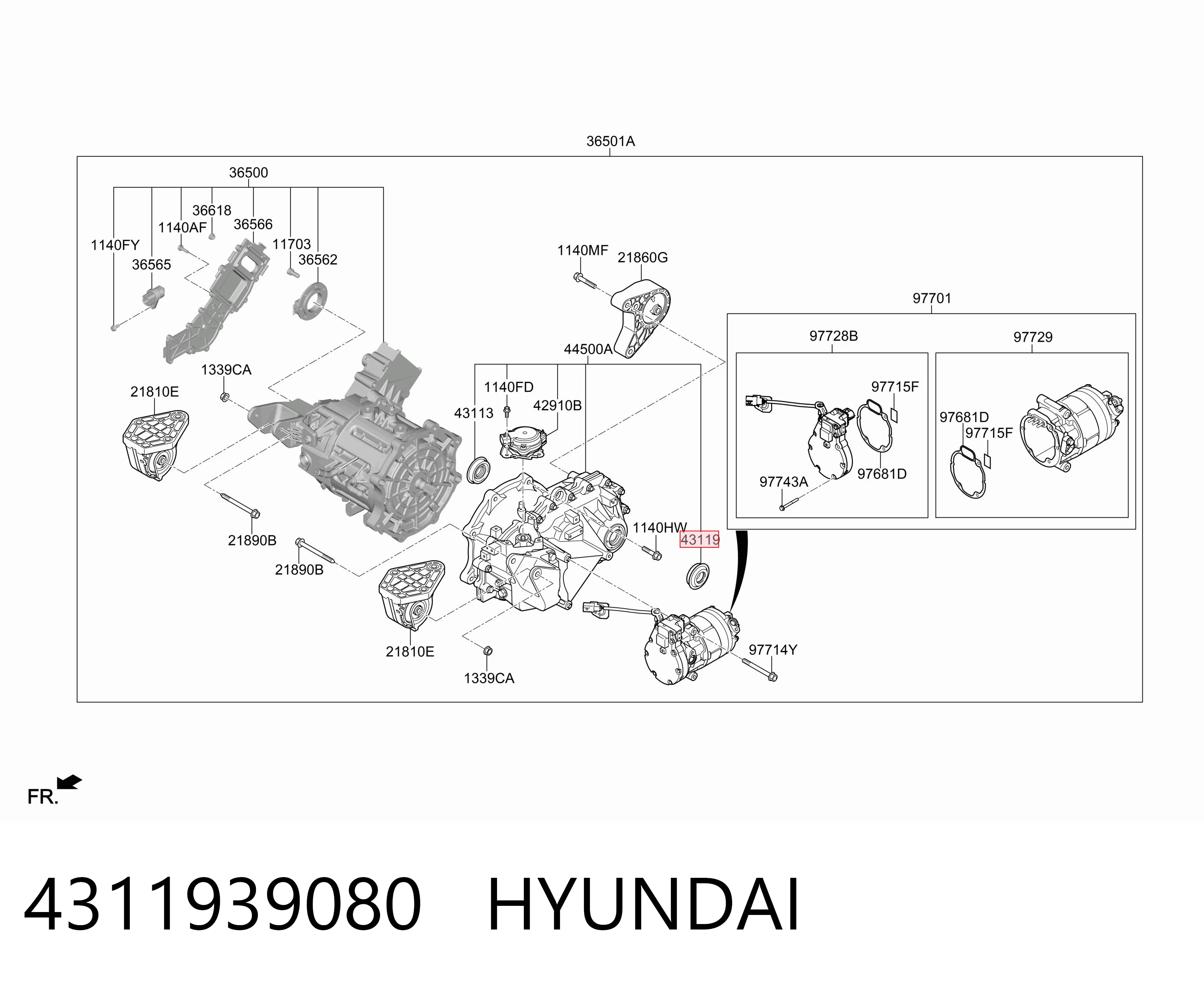 4311939080 Hyundai/Kia Сальник піввісі переднього моста, правою