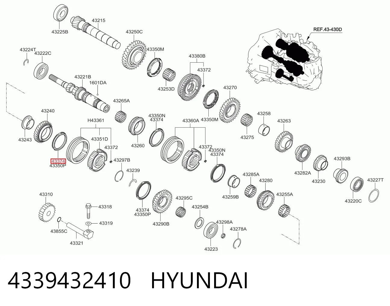 4339432410OEM Korea (oem) Кільце синхронізатора