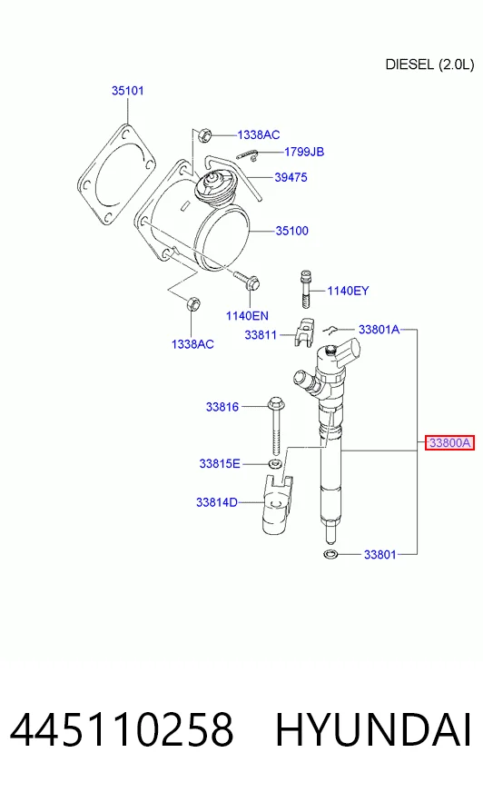 445110258 Hyundai/Kia Форсунка вприску палива