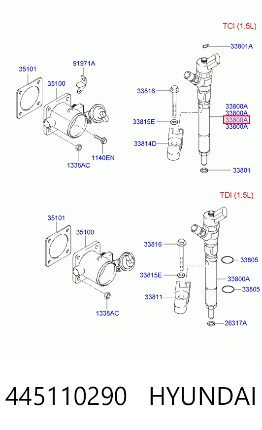 445110290 Hyundai/Kia Форсунка вприску палива