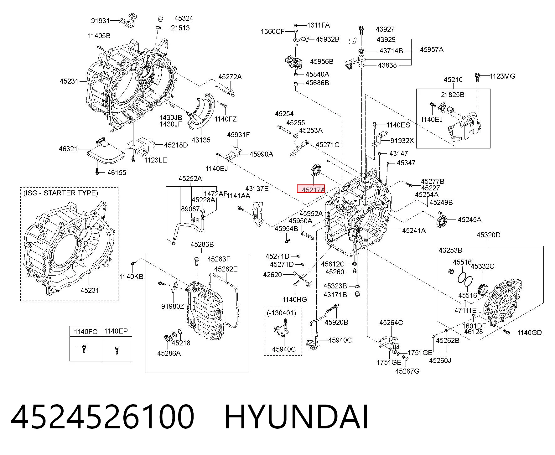 4524526100 Hyundai/Kia Сальник півосі переднього моста, правої