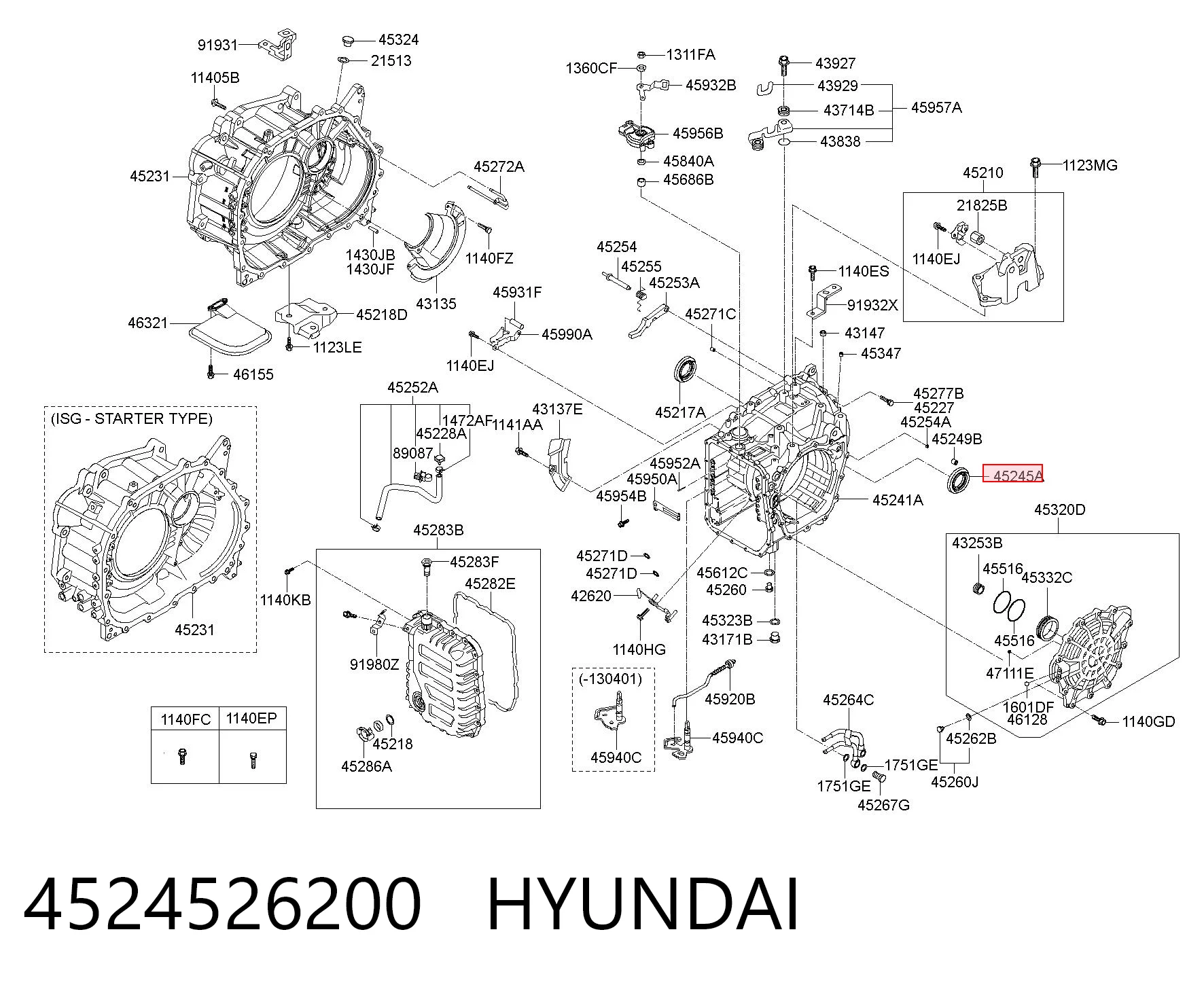 4524526200 Hyundai/Kia Сальник піввісі переднього моста, лівої