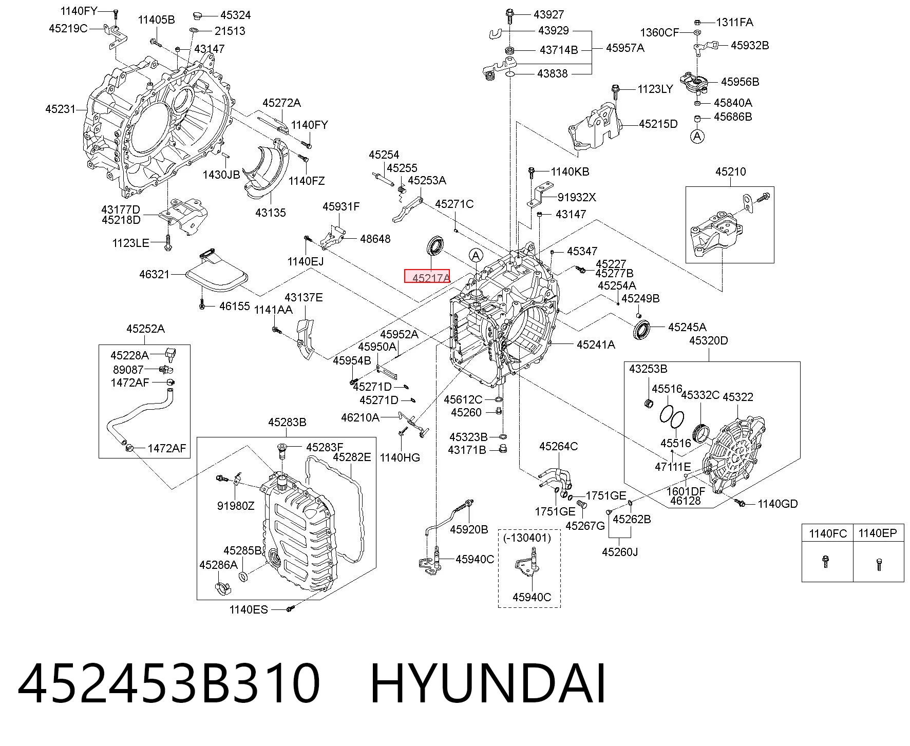 452453B310 Hyundai/Kia Сальник півосі переднього моста, правої