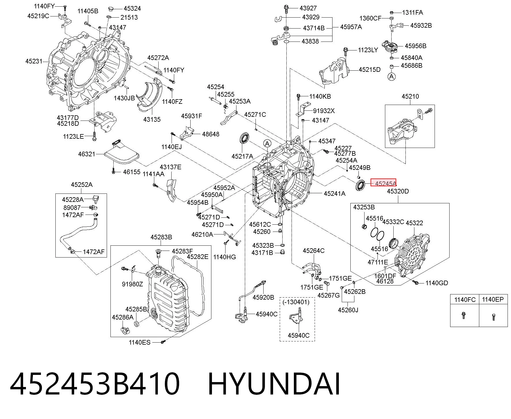 452453B410 Hyundai/Kia Сальник АКПП/КПП, вихідного/вторинного вала
